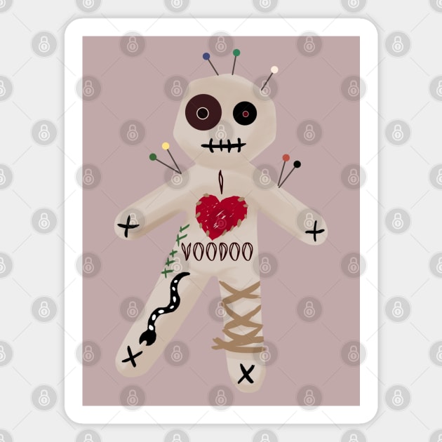 I love Voodoo Magnet by Witchling Art